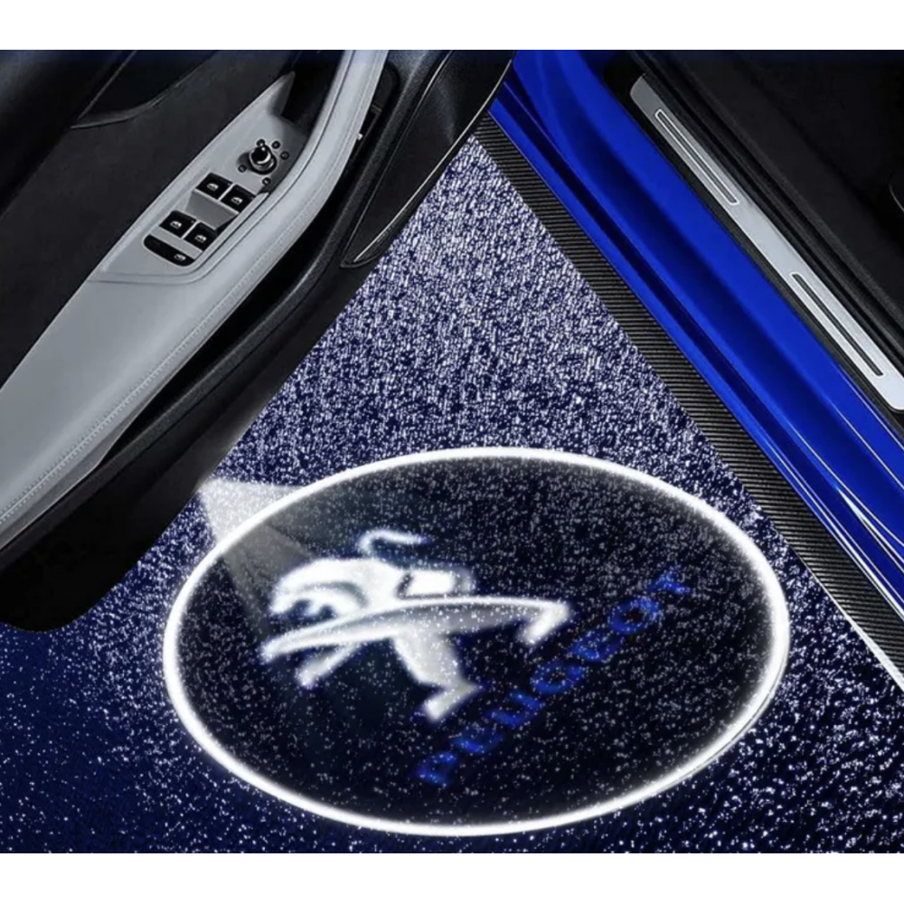 LED проекция подсветка логотипа для дверей Peugeot (универсальный комплект 2 шт.)