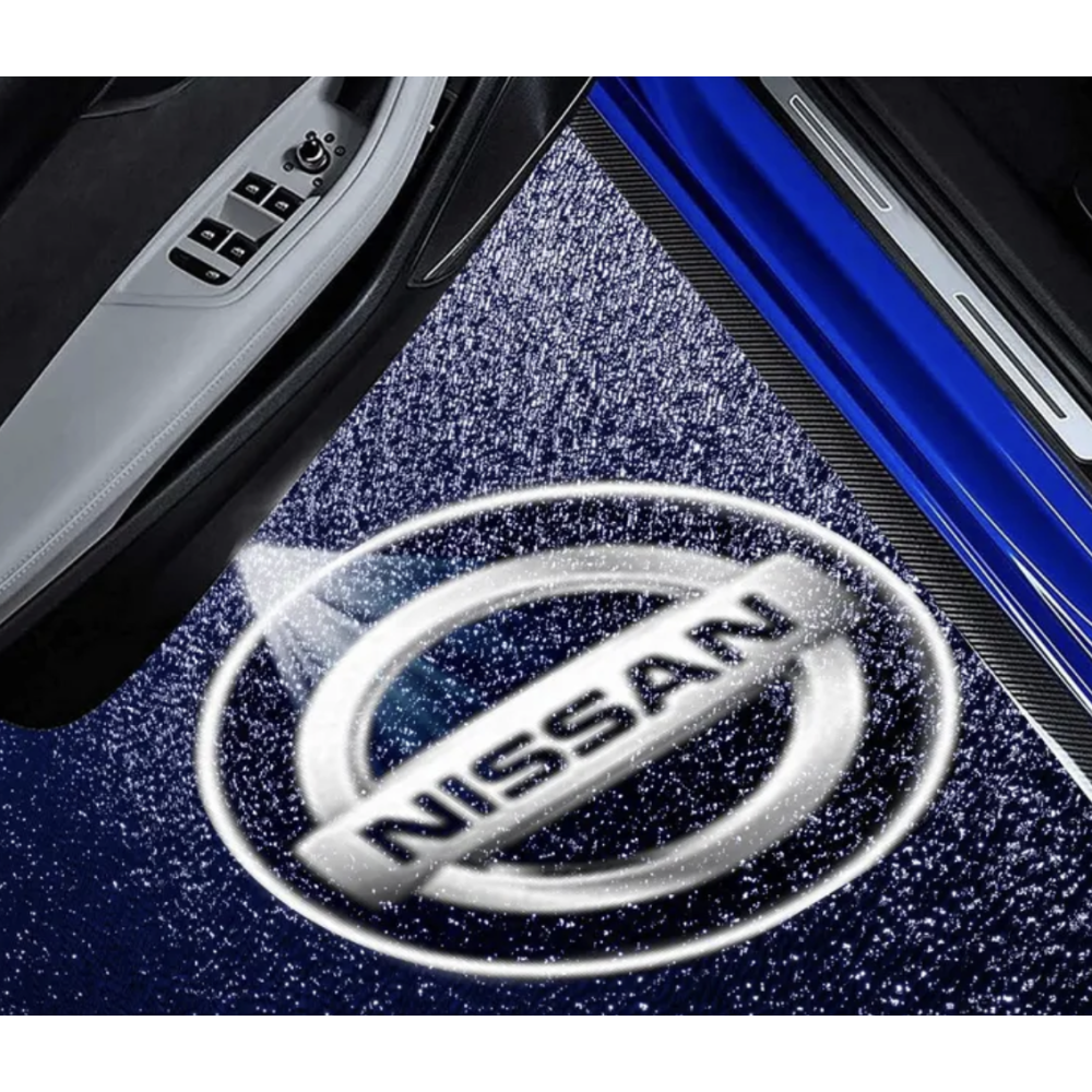 LED проекция подсветка логотипа для дверей Nissan (универсальный комплект 2 шт.)