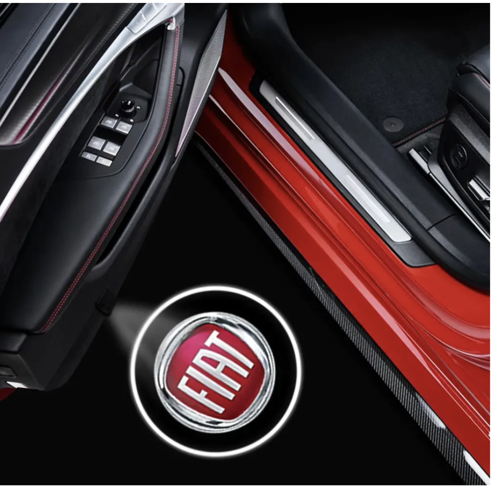 LED проекция подсветка логотипа для дверей Fiat (универсальный комплект 2 шт.)