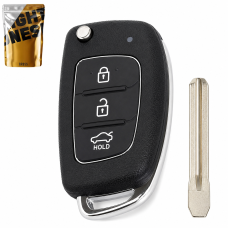 Викидний корпус ключа на 3 кнопки Hyundai Elantra , Veloster , Sonata , Grandeur , Tucson , Genesis , Cerato , Accent , i20 , i30 , ix35 , i40 , Equus , Santa Fe , Kia Sorento , KIA Cerato лезо HY3 (HY3)