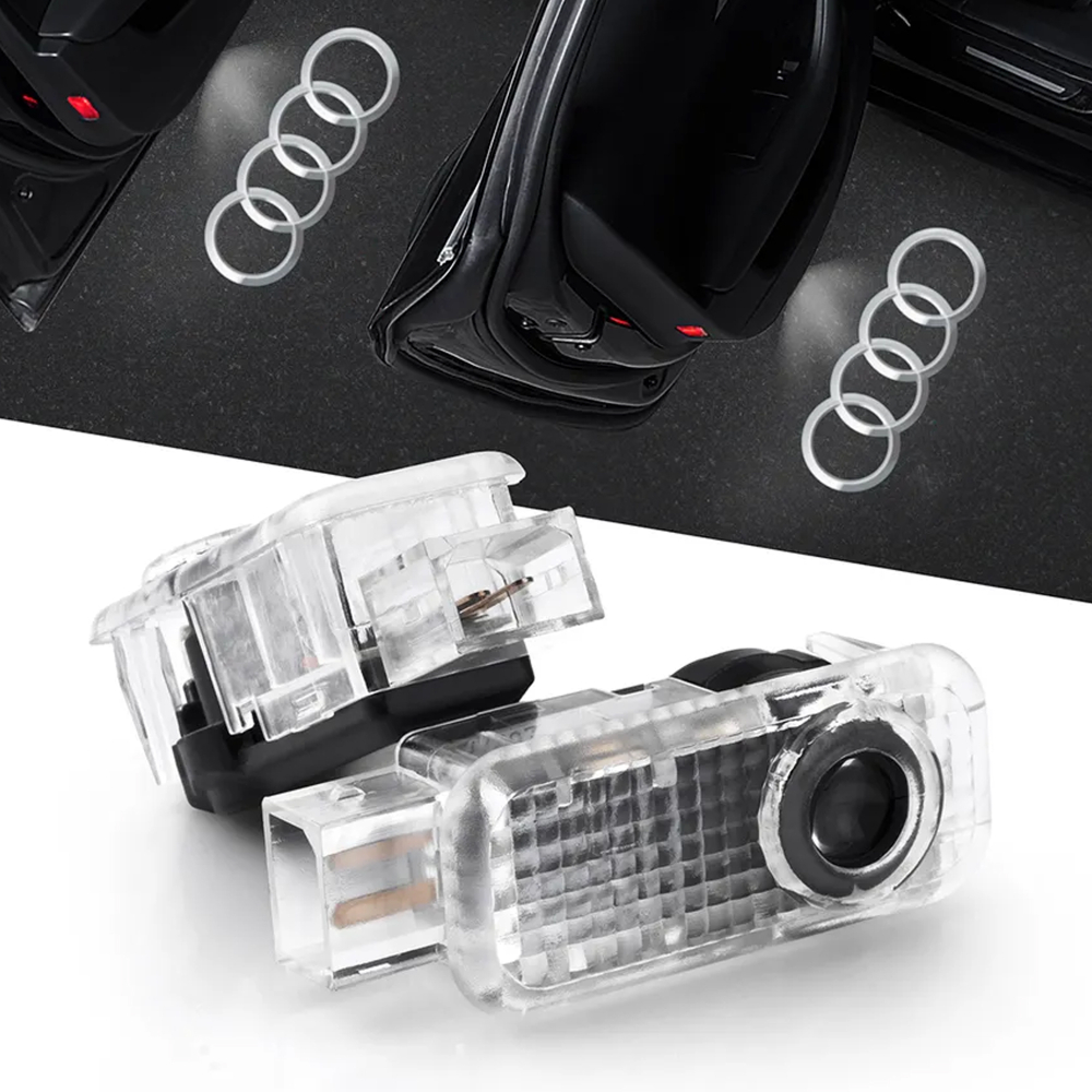 КОМПЛЕКТ LED проекция подсветка логотипа дверей Audi A1 A3 A4 A5 A6 A7 A8 B7 A6 R8 Q3 Q5 Q7 RS ( оригинальный стиль )