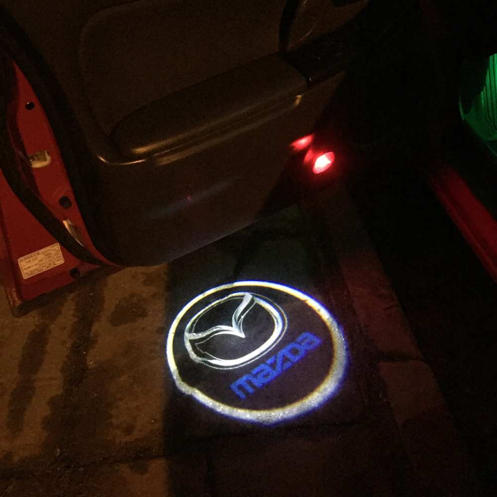 LED проекция подсветка логотипа двери Mazda 6 GG1 (2002-2007) (комплект 2 шт)