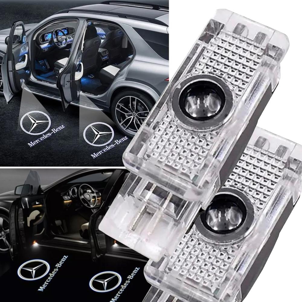 LED проекция подсветка логотипа для дверей Mercedes-Benz C-class W240, W203, W208, W209, CLK, SLK, CLS (комплект 2шт)