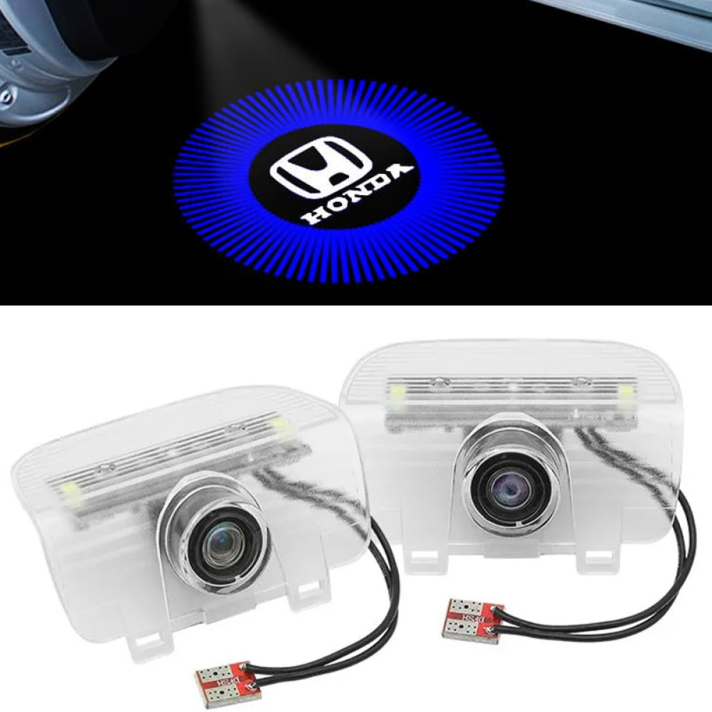 LED проекция подсветка логотипа двери Honda Accord 8/9/10, Odyssey, CR-Z (СИНИЕ 2 шт)