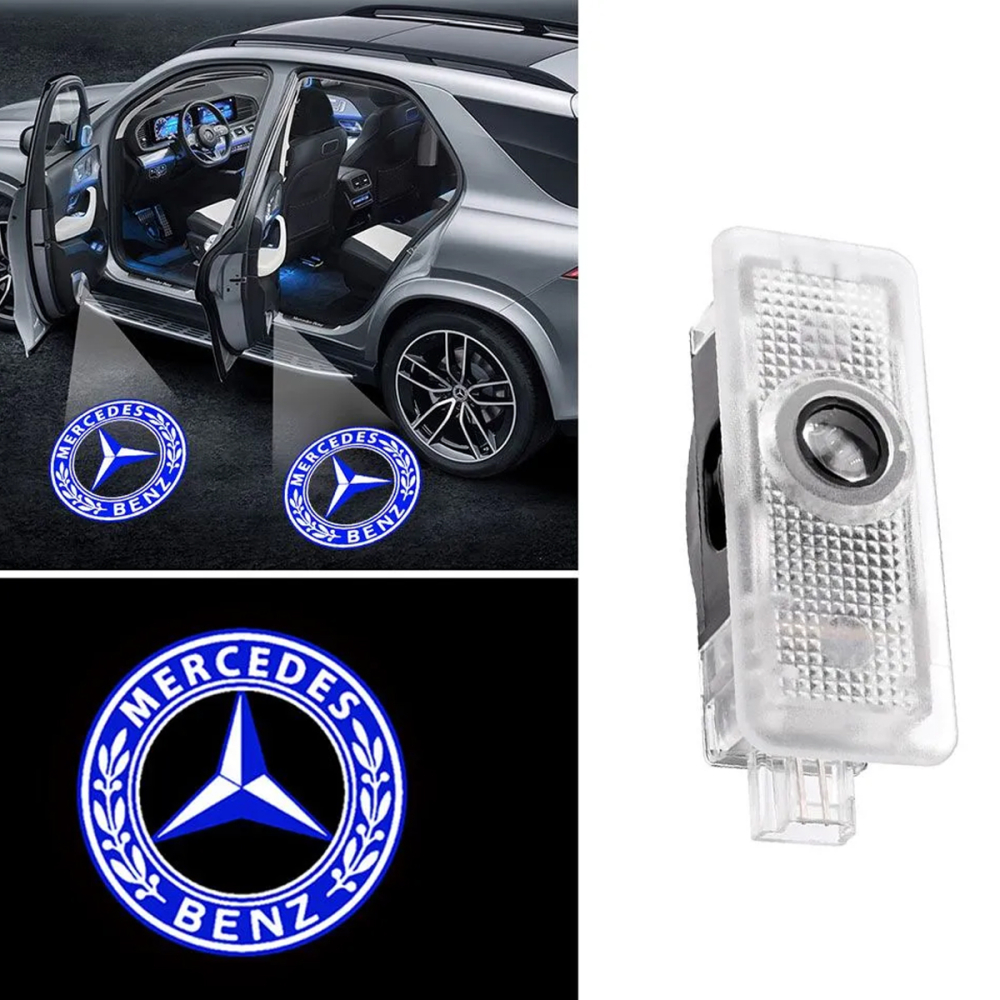 Светодиодная проекция логотипа Mercedes-Benz CLA C117, C-Class C205, E-Class C207, CLS-Class W218, (2шт)