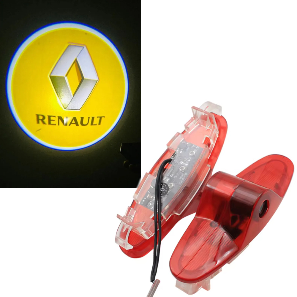 LED проекция подсветка логотипа двери Renault Laguna 2 3, Vel Satis, Espace, Koleos 2, Latitude, Talisman (комплект 2шт)