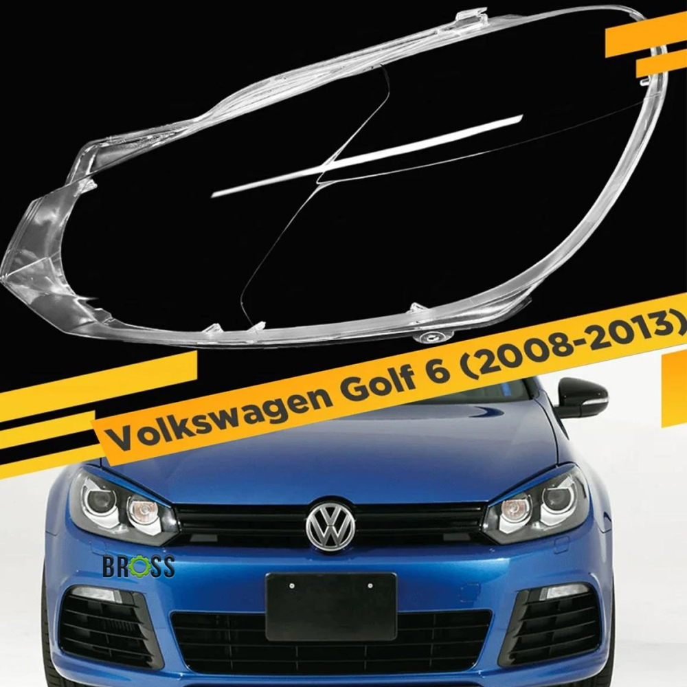 Стекло фары VW Volkswagen Golf 6 Hella (2008-2013) левое