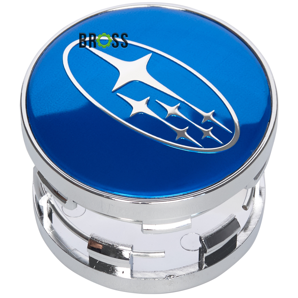 Заглушки колпачки дисков Subaru 60мм (синий хром)