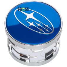 Заглушки колпачки дисков Subaru 60мм (синий хром)