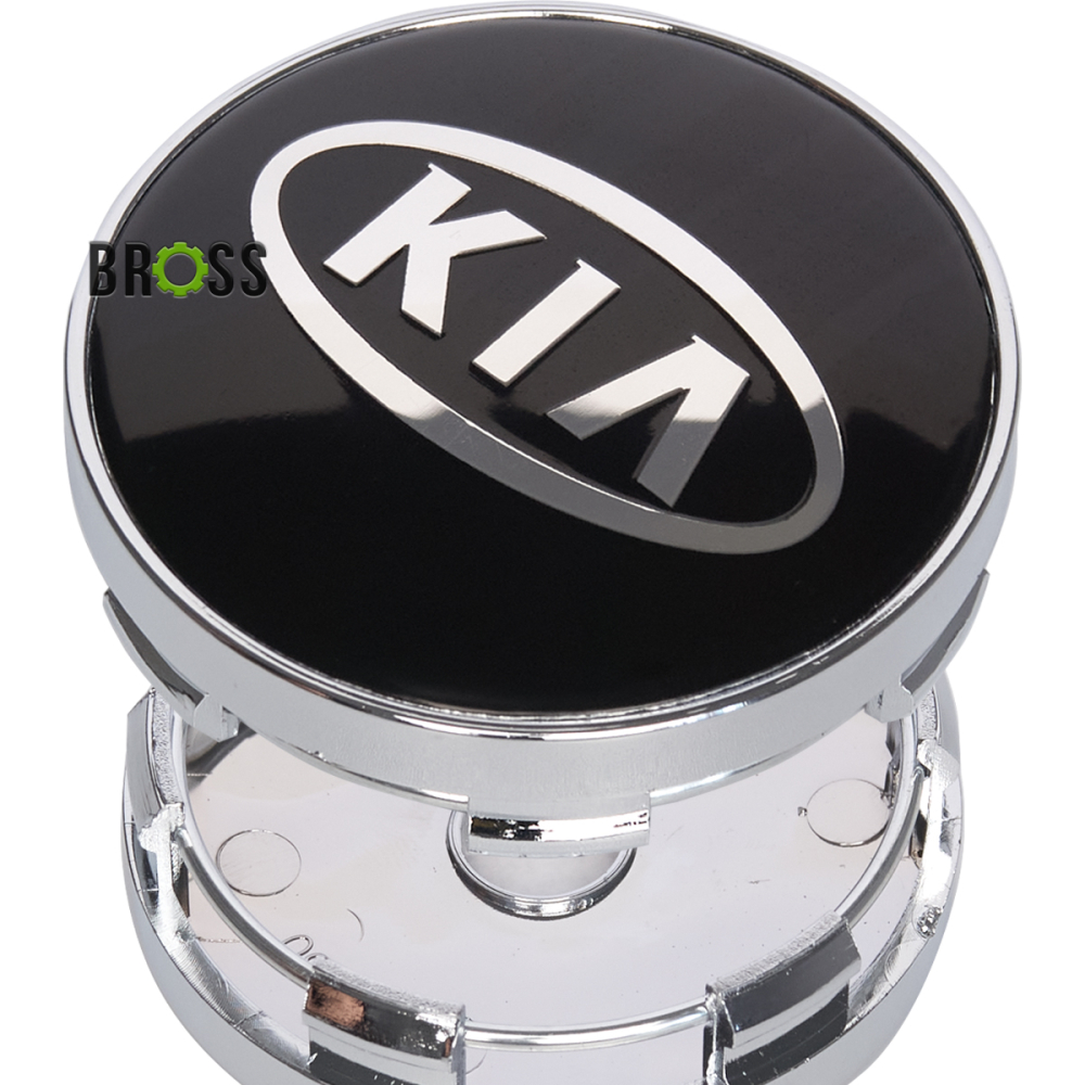 Заглушки колпачки дисков KIA 60мм (черный хром)