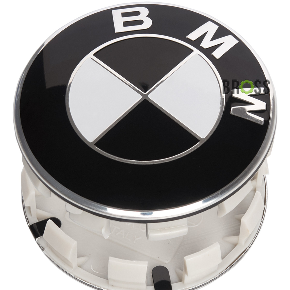 Заглушки колпачки литых дисков для BMW (черная) (68 мм)