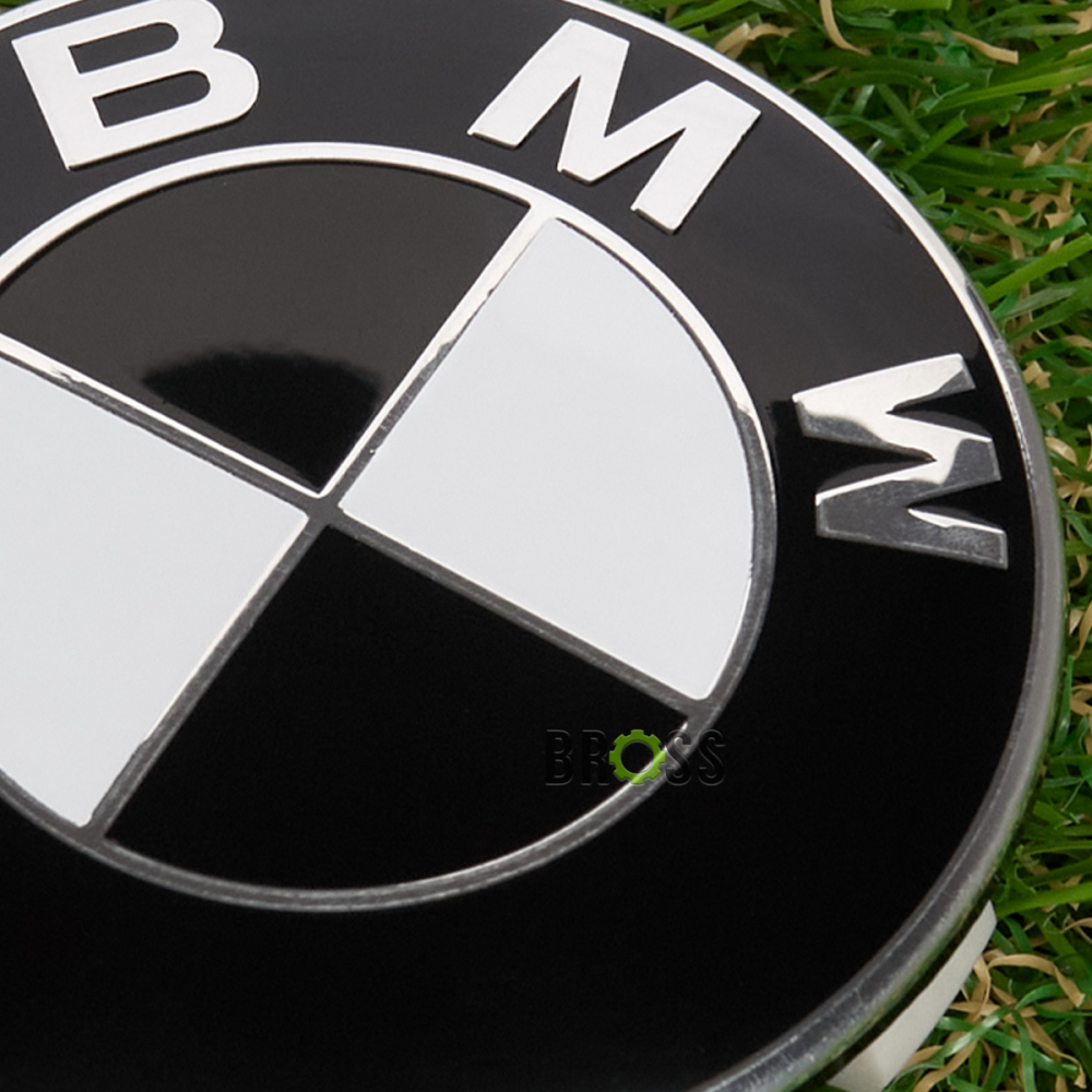 Заглушки колпачки литых дисков для BMW (черная) (68 мм)