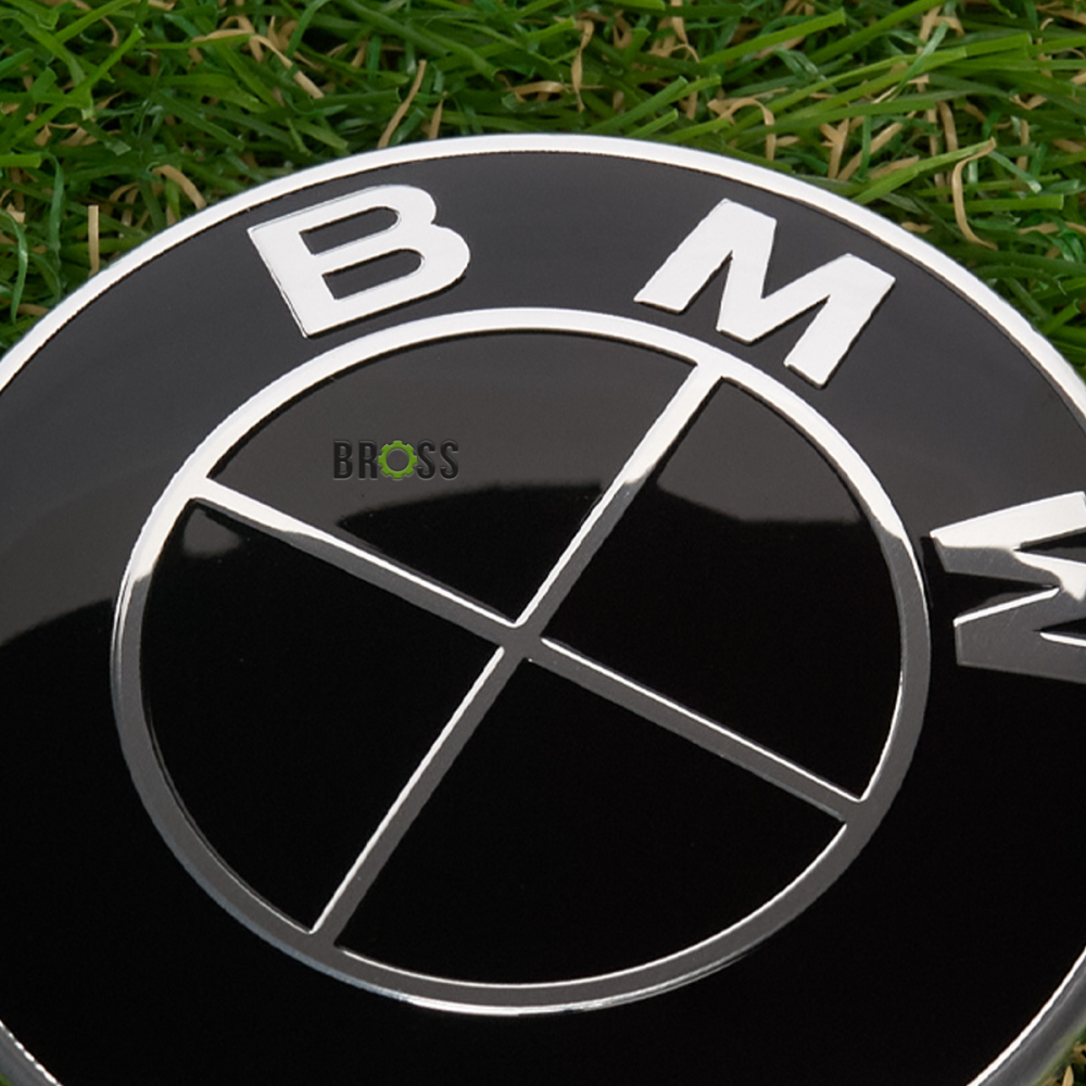 Эмблема логотип шильдик значок капота , багажника BMW 51148132375 ( FULL BLACK 74мм)
