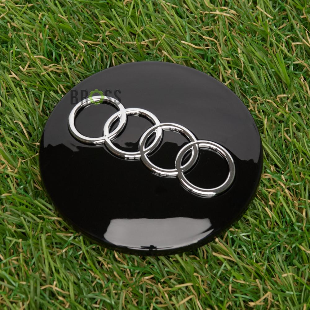 Заглушки колпачки литых дисков для Audi 68/57мм (Черные)