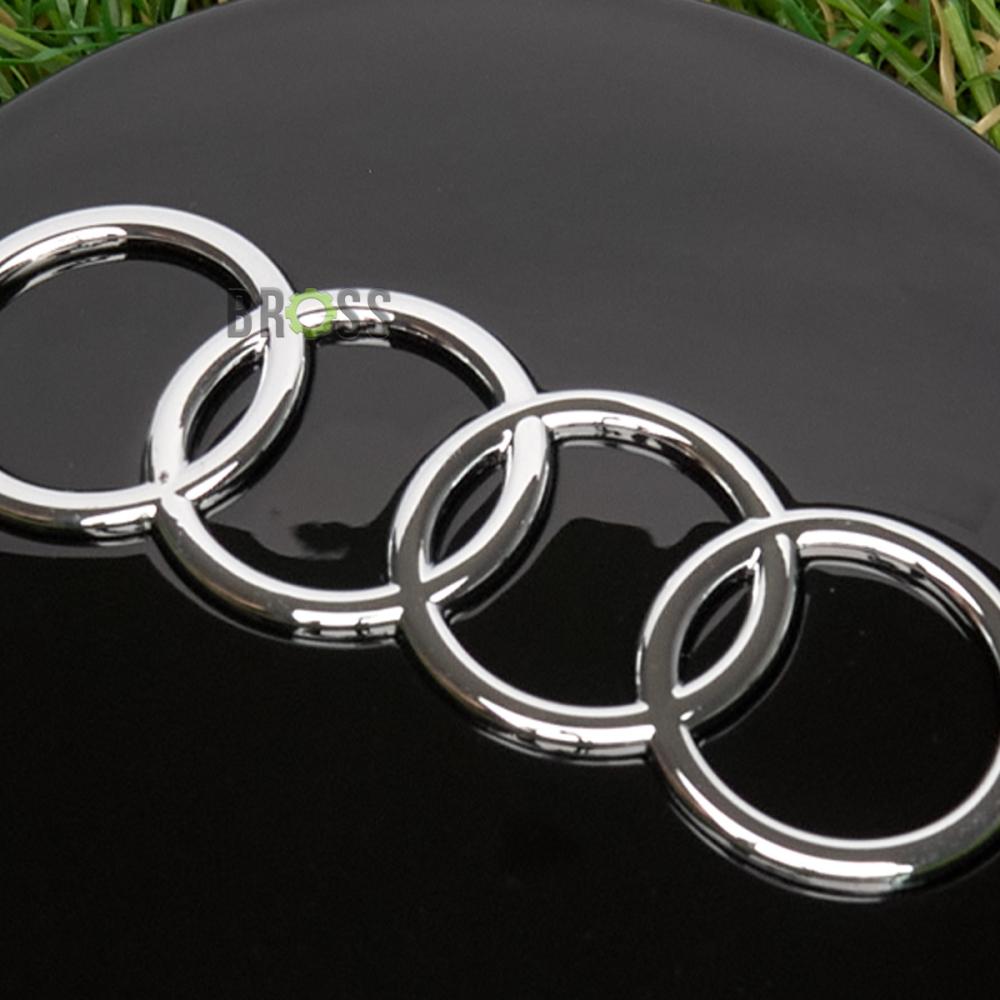 Заглушки колпачки литых дисков для Audi 68/57мм (Черные)