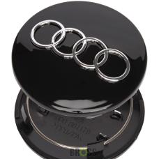 Заглушки колпачки литых дисков для Audi 68/57мм (Черные)