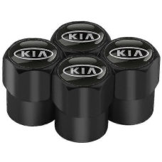 Металеві ковпачки на ніпель Kia (Комплект 4 шт.) Чорні