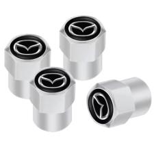 Металлические колпачки на ниппель Mazda (Комплект 4 шт.) Хром