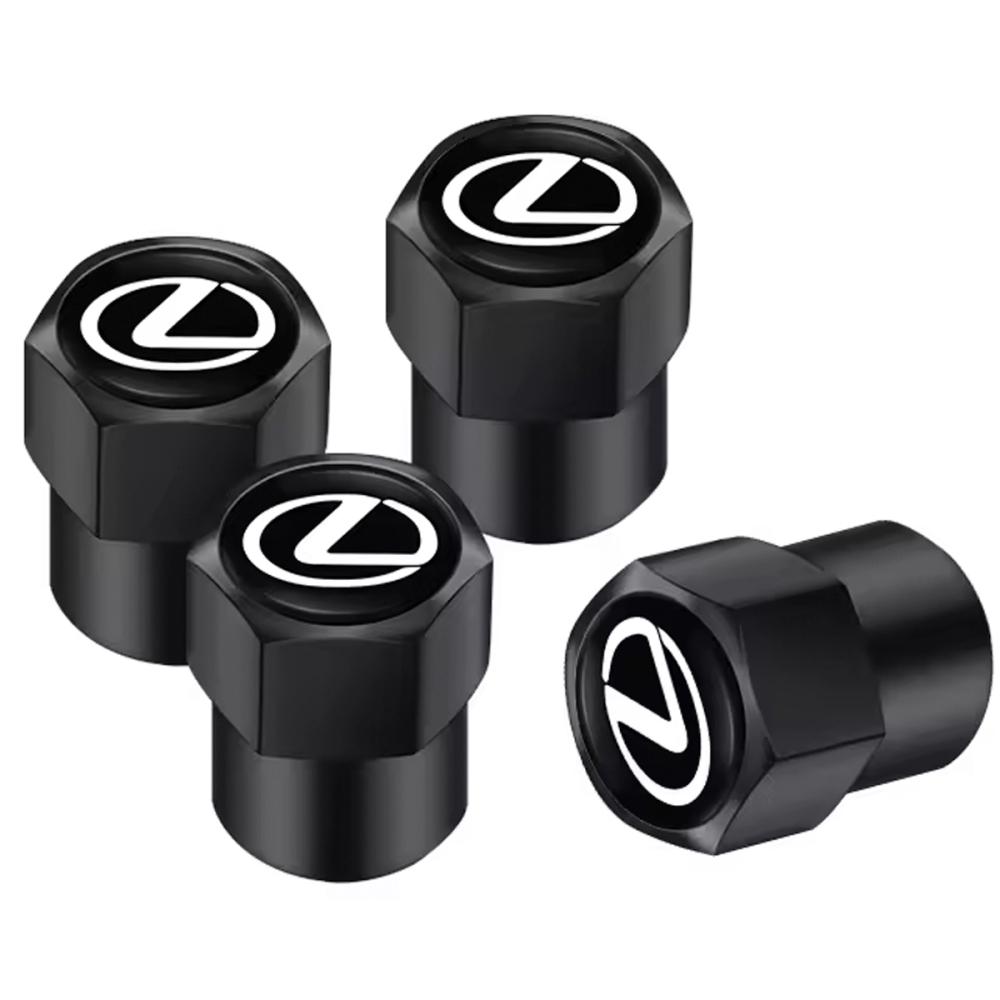 Металлические колпачки на ниппель lexus (Комплект 4 шт.) Черные
