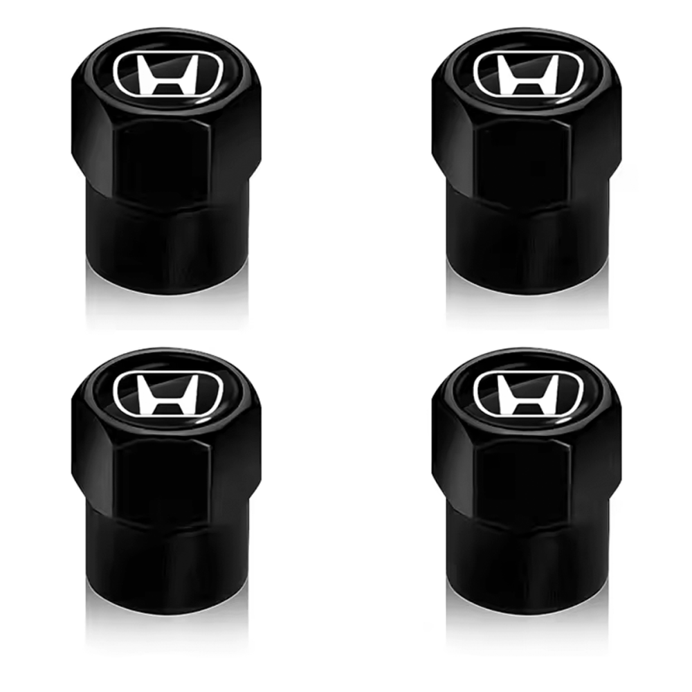 Металеві ковпачки на ніпель Honda (Комплект 4 шт.) Чорні