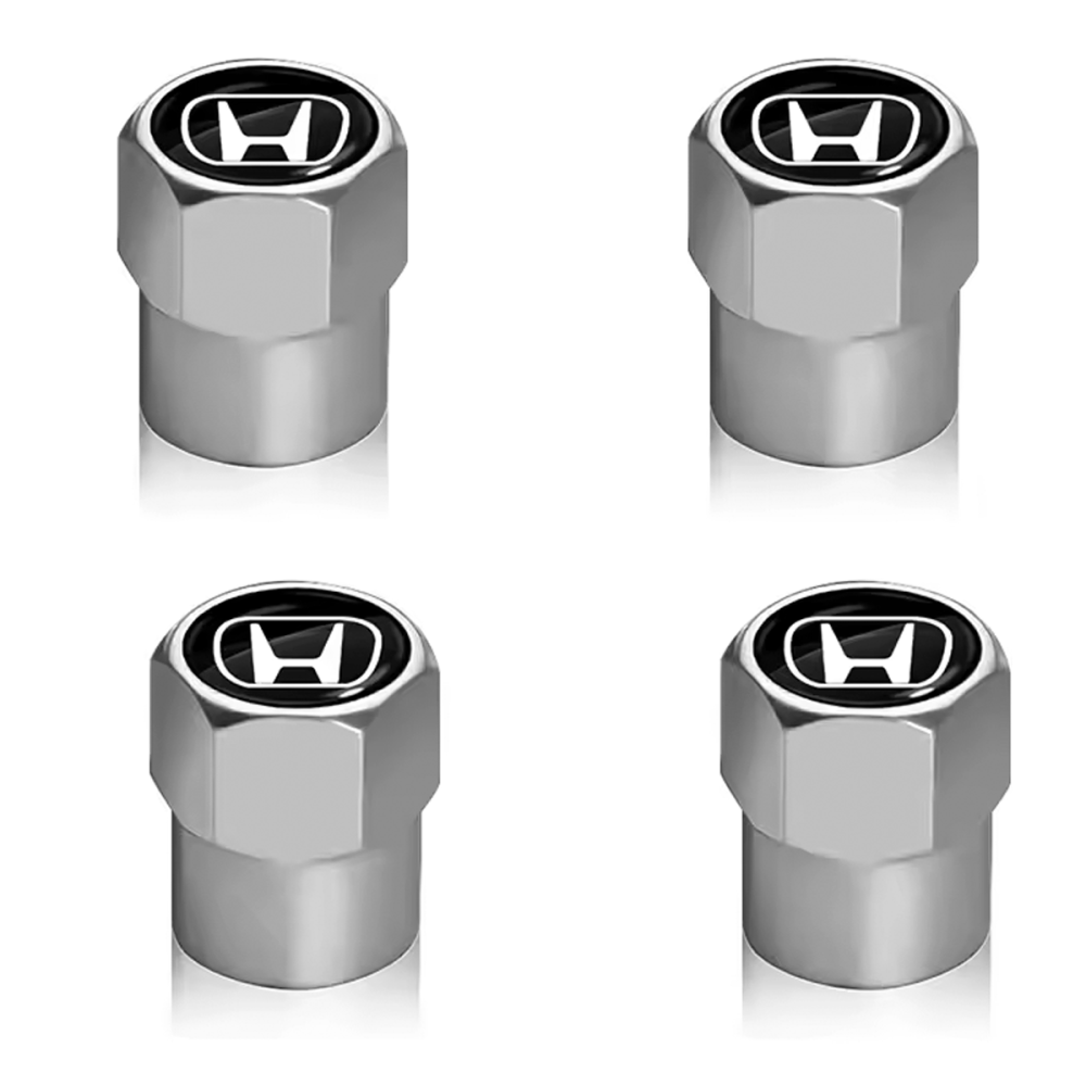 Металеві ковпачки на ніпель Honda (Комплект 4 шт.) Хром