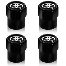 Металлические колпачки на ниппель Toyota (Комплект 4 шт.) Черные
