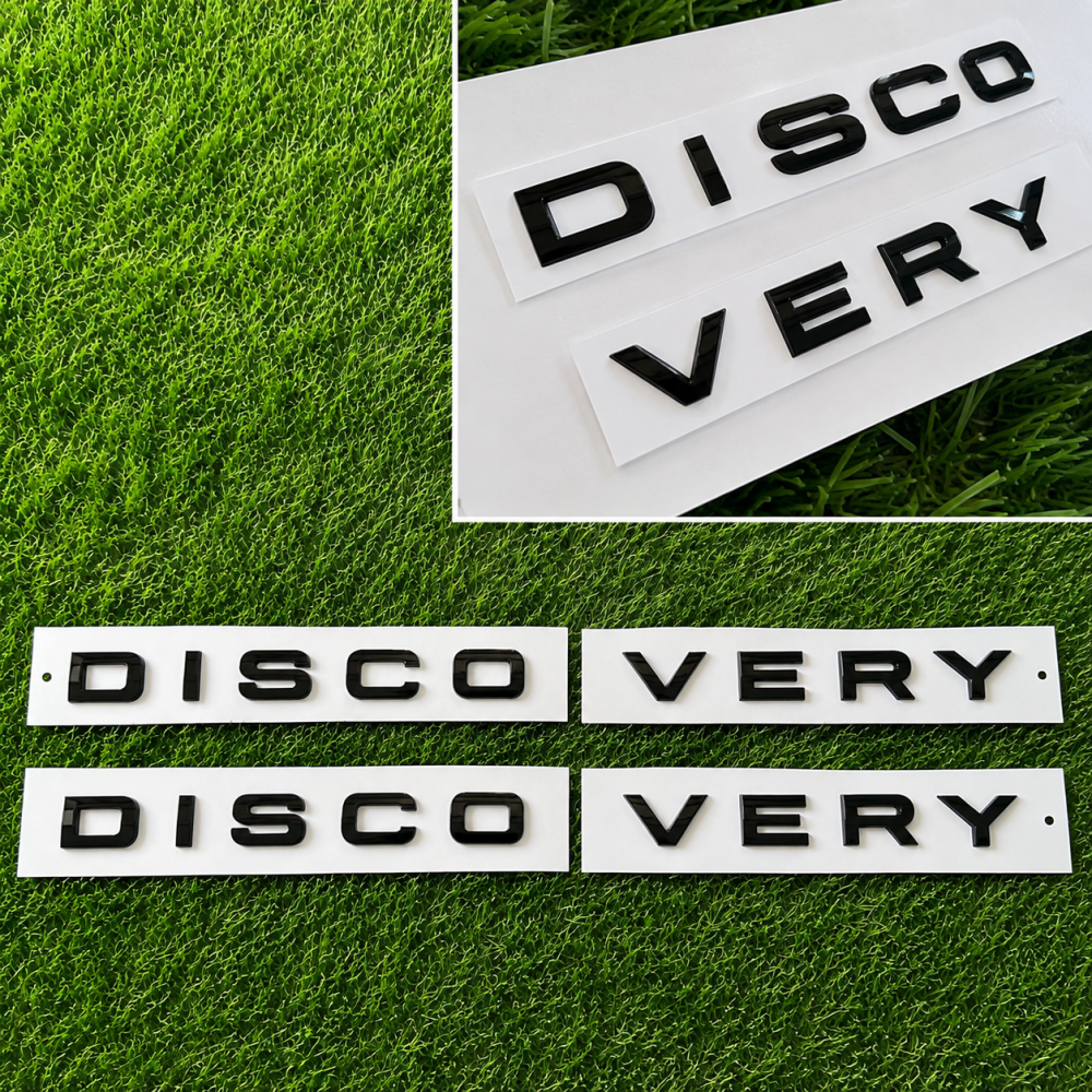 Эмблема DISCOVERY (Дискавери) на капот/багажник Land Rover, черный глянец