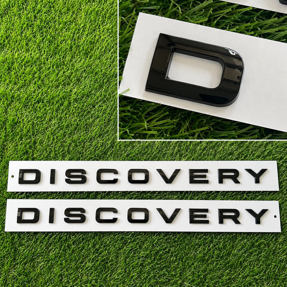 Эмблема DISCOVERY (Дискавери) на капот/багажник Land Rover, черный глянец Эмблема DISCOVERY (Дискавери) на капот/багажник Land Rover, черный глянец
