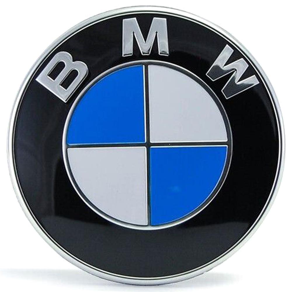 Эмблема логотип шильдик значок капота , багажника BMW 51148132375 ( синяя 78 мм)