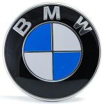 Эмблема логотип шильдик значок капота , багажника BMW 51148132375 ( синяя 78 мм)