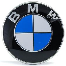Эмблема логотип шильдик значок капота , багажника BMW 51148132375 ( синяя 78 мм)