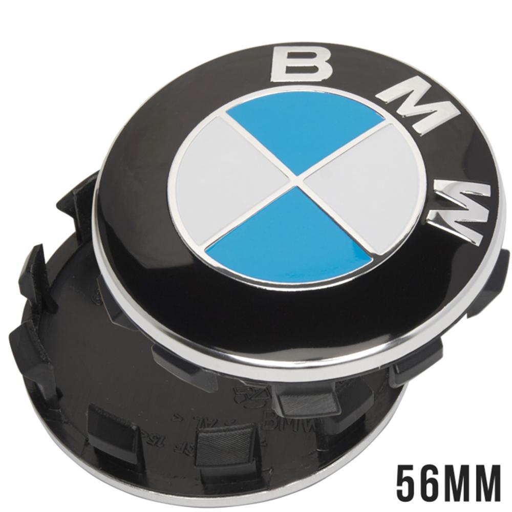 Заглушка колпачка литых дисков для BMW E30, E32, E34, E36, E38, E39, E46, E60, E65, E66, E90, E91, E92, E93, X5 (E53, E70) X6 (синяя) (56 мм)