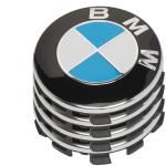 Заглушки колпачки литых дисков для BMW E30, E32, E34, E36, E38, E39, E46, E60, E65, E66, E90, E91, E92, E93, X5 (E53, E70) X6 (синяя) комплект 4 шт (56 мм)