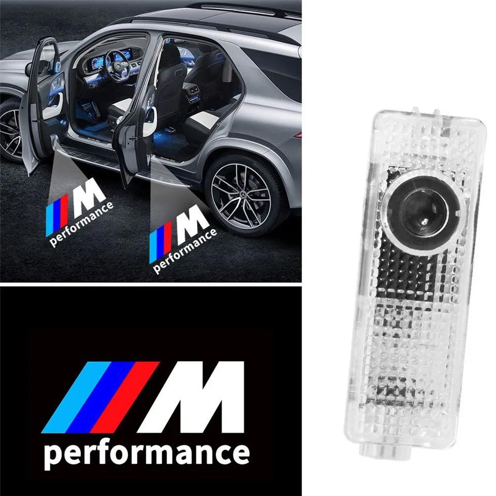 Светодиодная проекция логотипа для автомобиля BMW M performance 1,2,3,4,5,6,7 series, X3, X4, X5, Z4, F20, E90, F30, F32, E60, F10, E63, E65, E84, E83, E70 (комплект 2 шт.)