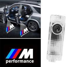 Светодиодная проекция логотипа для автомобиля BMW M performance 1,2,3,4,5,6,7 series, X3, X4, X5, Z4, F20, E90, F30, F32, E60, F10, E63, E65, E84, E83, E70 (комплект 2 шт.)