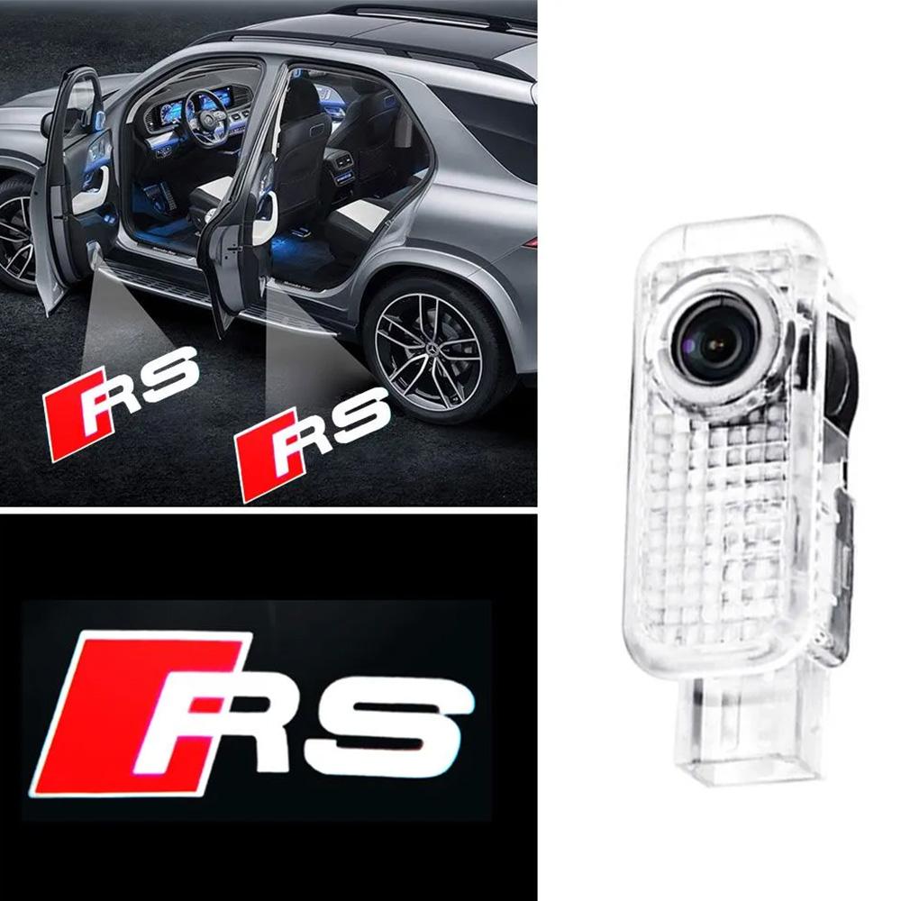 LED проекция подсветка логотипа для дверей AUDI ВСЕ МОДЕЛИ (СТИЛЬ RS) (комплект 2 шт.)