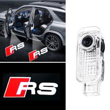 LED проекция подсветка логотипа для дверей AUDI ВСЕ МОДЕЛИ (СТИЛЬ RS) (комплект 2 шт.)