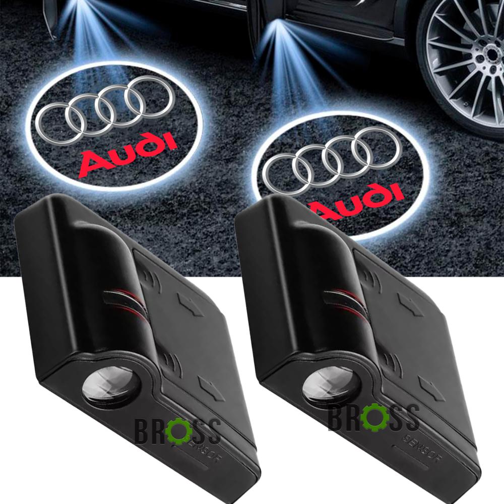 LED проекция подсветка логотипа для двери Audi (универсальный комплект 2 шт.)