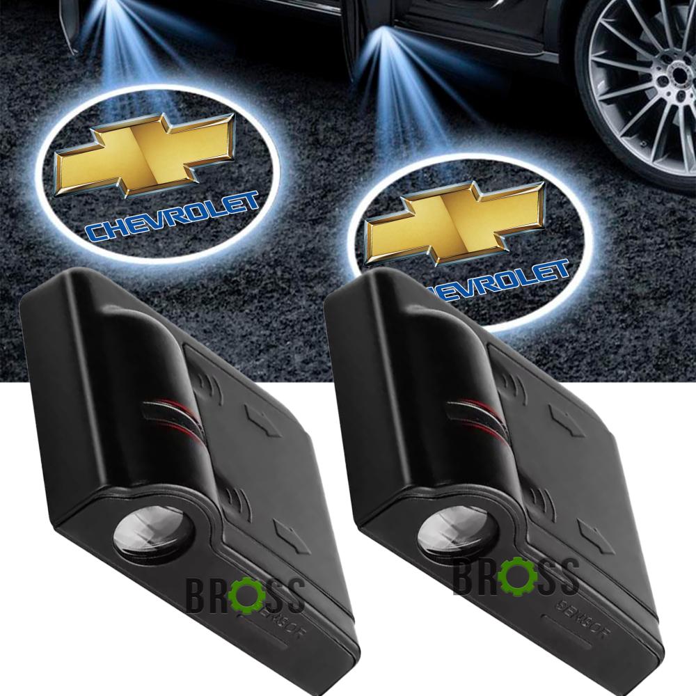 LED проекция подсветка логотипа для дверей Chevrolet (универсальный комплект 2 шт.)