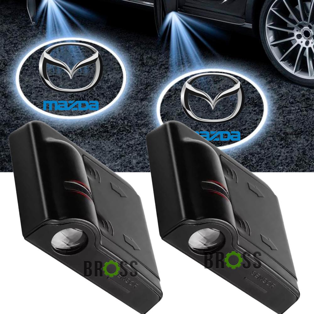 LED проекция подсветка логотипа для дверей Mazda (универсальный комплект 2 шт.)