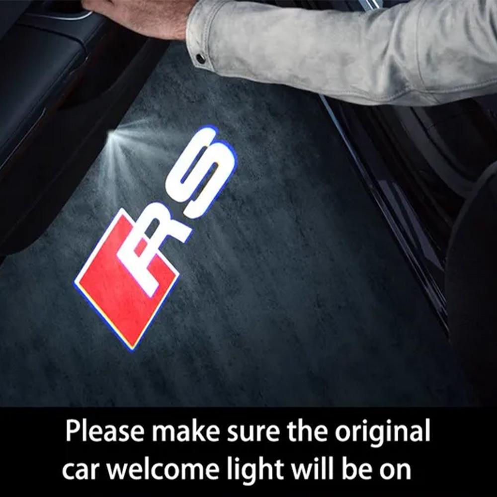 LED проекция подсветка логотипа для дверей AUDI ВСЕ МОДЕЛИ (СТИЛЬ RS) (комплект 2 шт.)