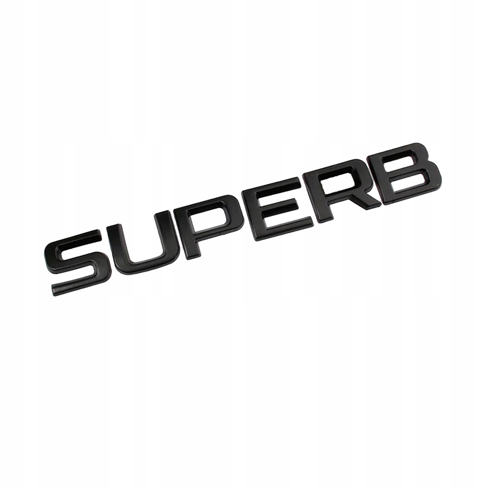 Эмблема шильдик наклейка надпись (SUPERB) Skoda Superb (черная матовая) - 170 мм