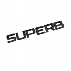 Эмблема шильдик наклейка надпись (SUPERB) Skoda Superb (черная матовая) - 170 мм