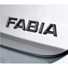 Эмблема шильдик наклейка надпись (FABIA) Skoda Fabia (черная глянцевая) 13.6x2.2 см