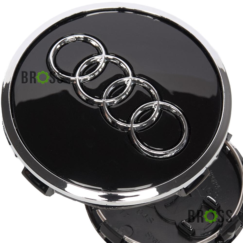 Заглушки колпачки литых дисков для Audi 61/58мм (черные) 8W0601170, 4M0601170