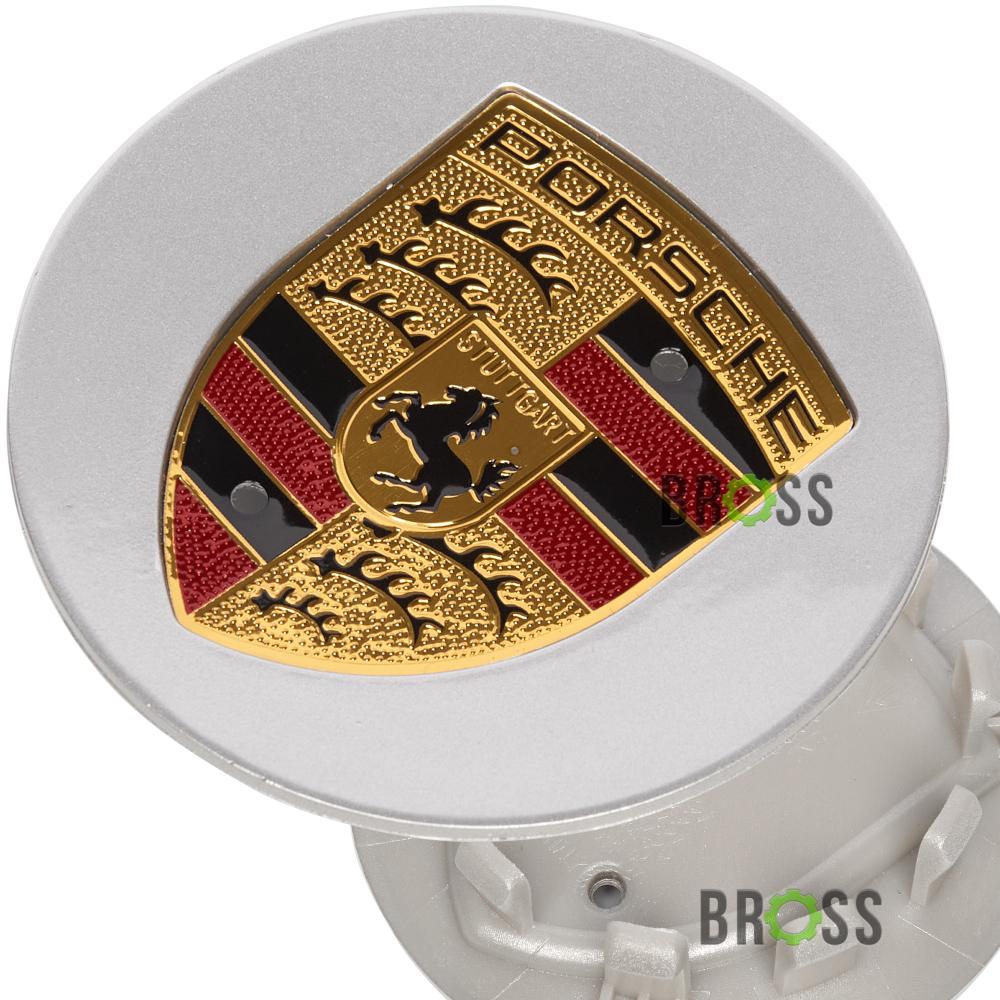 Заглушки колпачки колпачки для литых дисков Porsche Порше 76/59мм 95B60150A, 95B601151AJE1 (серебристые)