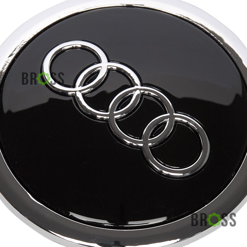 Заглушки колпачки литых дисков Audi 68/57мм (черные) 4B0601170A