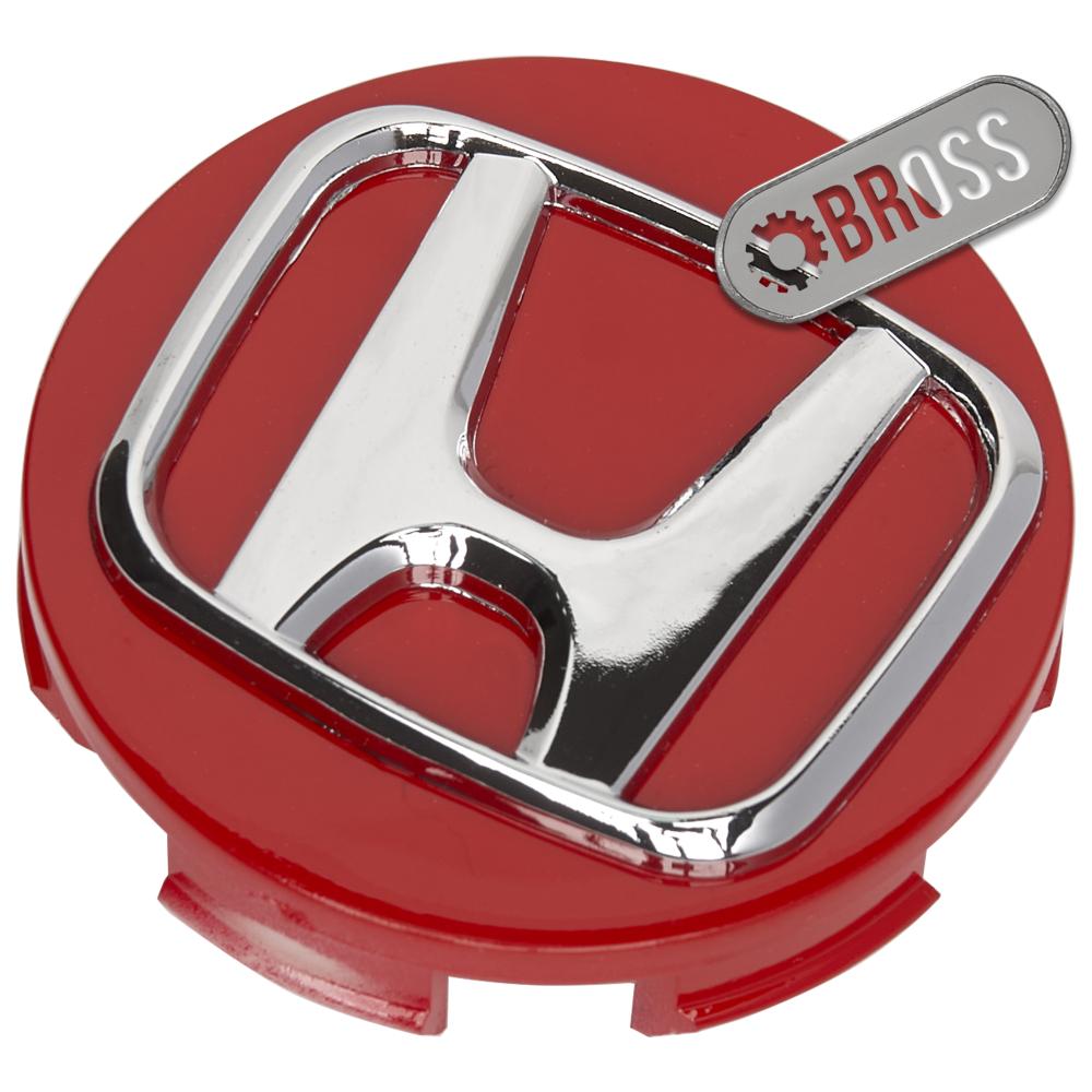 Заглушки колпачки для литых дисков Honda Accord, Civic, CR-V, Pilot, Odyssey, Jazz ( Красная 56 мм)