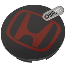 Заглушки колпачки для литых дисков Honda Accord, Civic, CR-V, Pilot, Odyssey, Jazz ( Черная, логотип красный 68 мм)