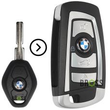 Выкидной корпус ключа на 3 кнопки BMW E46 , X3 E83 , X5 E53 , E38 , E39 ( тюнинг ключ ромбик с лезвием HU58 )